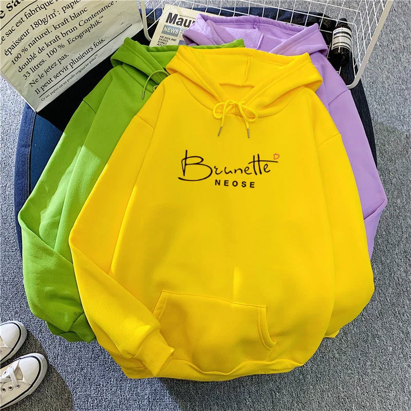2 Pieces Women'S Fashion Letter Print Loose Fleece Hooded Sweatshirt Hoodie with Velcro Closure Adjustable Secure 2 Pieces Women'S Fashion Letter Print Loose Fleece Hooded Sweatshirt Hoodie with Velcro Closure Adjustable Secure