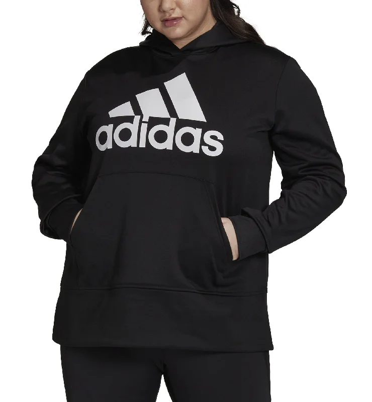 Adidas Plus Size Aeroready Big Logo Long Sleeve Hoodie Hoodie with Ribbed Cuffs Snug Fit Comfort Adidas Plus Size Aeroready Big Logo Long Sleeve Hoodie Hoodie with Ribbed Cuffs Snug Fit Comfort