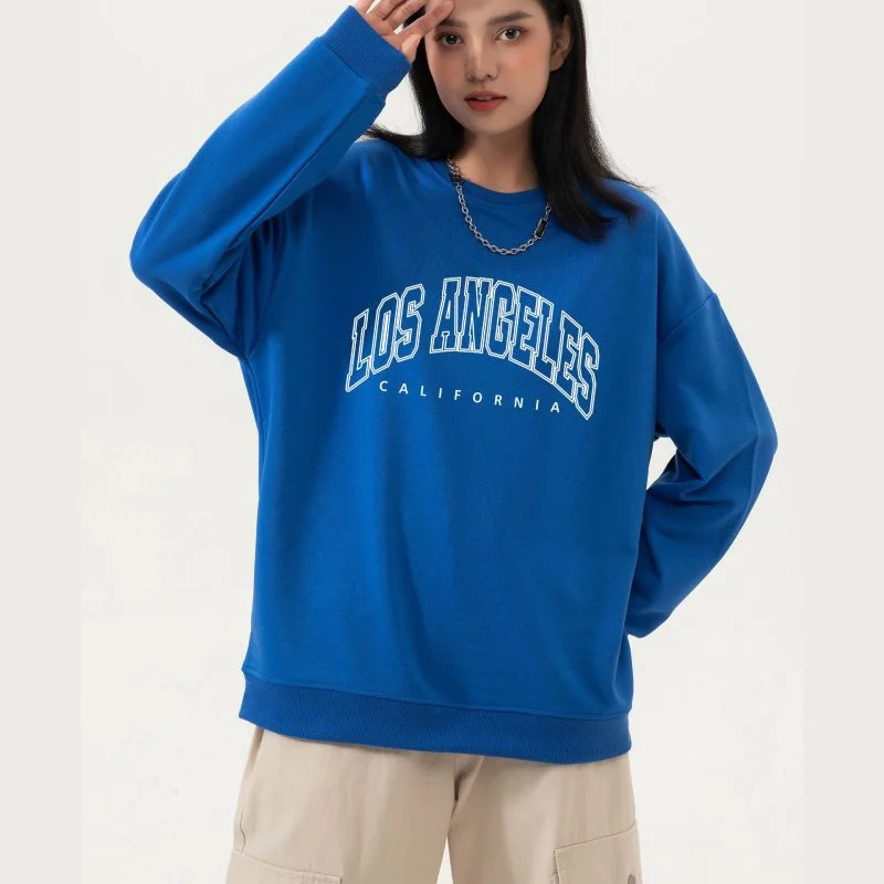 Autumn Plus Size Women Round Neck Loose Long Sleeve Los Angeles Letter Print Round Neck Long Sleeve Pullover Sweatshirt Hoodie with Hem Elastic Stretchable Comfortable Autumn Plus Size Women Round Neck Loose Long Sleeve Los Angeles Letter Print Round Neck Long Sleeve Pullover Sweatshirt Hoodie with Hem Elastic Stretchable Comfortable