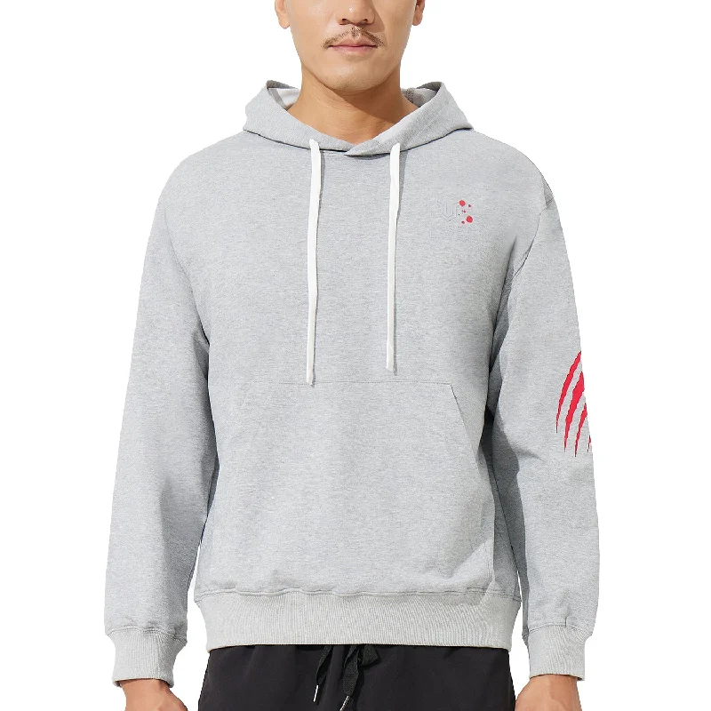 Beast Essential Grey Claw Hoodie-The Scratch Hoodie with Button Placket Classic Preppy Beast Essential Grey Claw Hoodie-The Scratch Hoodie with Button Placket Classic Preppy