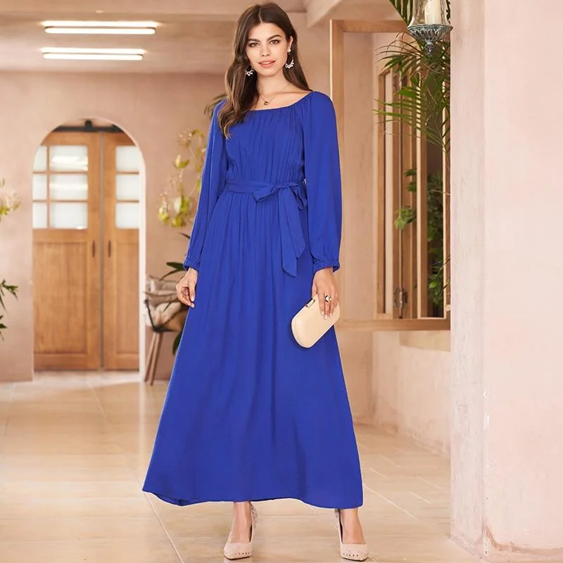 FashionSierra - New Autumn Women Casual Dress Elegant Blue Square Collar Maxi Dress Long Sleeve Belted Long Dresses Women Elegant Pleated Maxi Dress FashionSierra - New Autumn Women Casual Dress Elegant Blue Square Collar Maxi Dress Long Sleeve Belted Long Dresses Women Elegant Pleated Maxi Dress