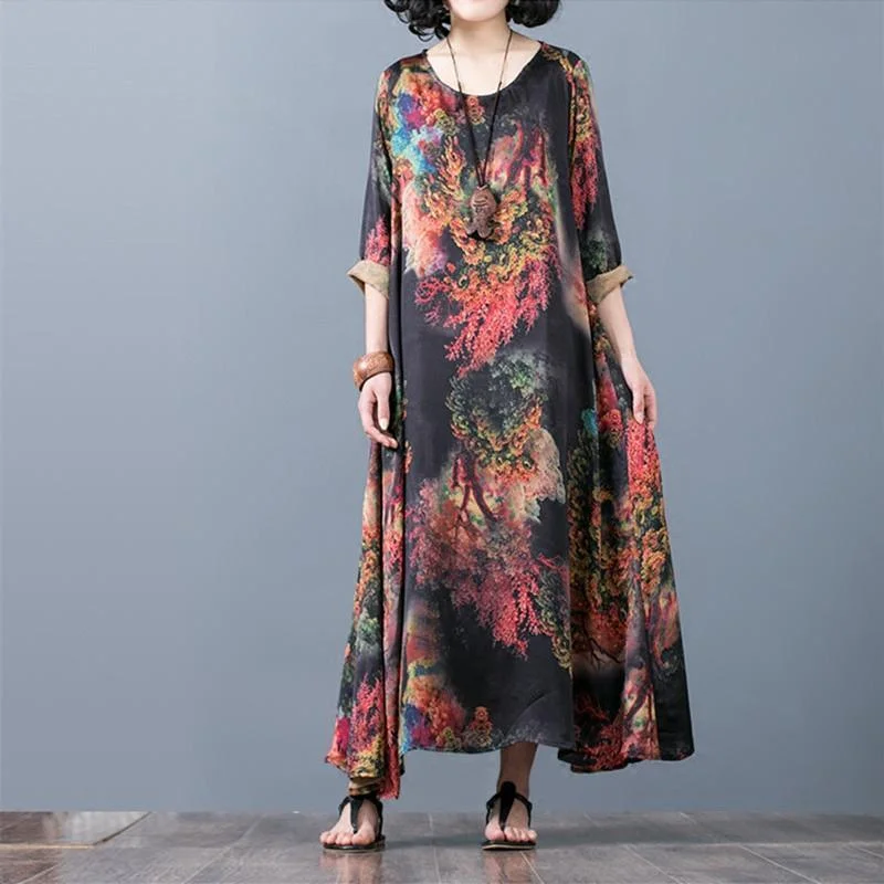 New red prints silk caftans casual asymmetric silk gown Fine o neck maxi dresses Cozy Ribbed Maxi Dress New red prints silk caftans casual asymmetric silk gown Fine o neck maxi dresses Cozy Ribbed Maxi Dress