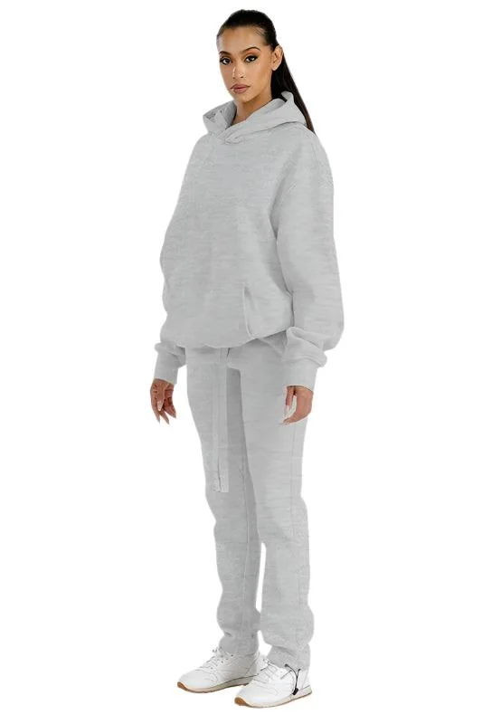 Premium Cotton Blend Hoodie 2PC Set Hoodie with Elastic Waist Stretchable Comfortable Premium Cotton Blend Hoodie 2PC Set Hoodie with Elastic Waist Stretchable Comfortable