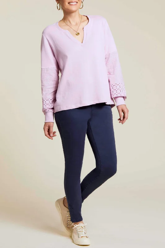 Tribal Split Neck Sweatshirt with Eyelet Sleeve and Back 1256O-3710-2930 Grapemist Hoodie with Elastic Cuffs Stretchable Comfortable Tribal Split Neck Sweatshirt with Eyelet Sleeve and Back 1256O-3710-2930 Grapemist Hoodie with Elastic Cuffs Stretchable Comfortable