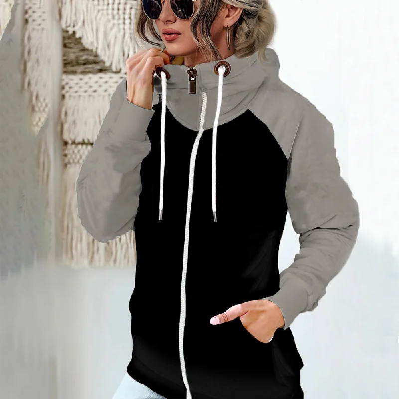 Women Autumn Winter Large Size Fleeced Long Sleeve Zipper Sweatshirt Hoodie with Ribbed Cuffs Snug Fit Comfort Women Autumn Winter Large Size Fleeced Long Sleeve Zipper Sweatshirt Hoodie with Ribbed Cuffs Snug Fit Comfort