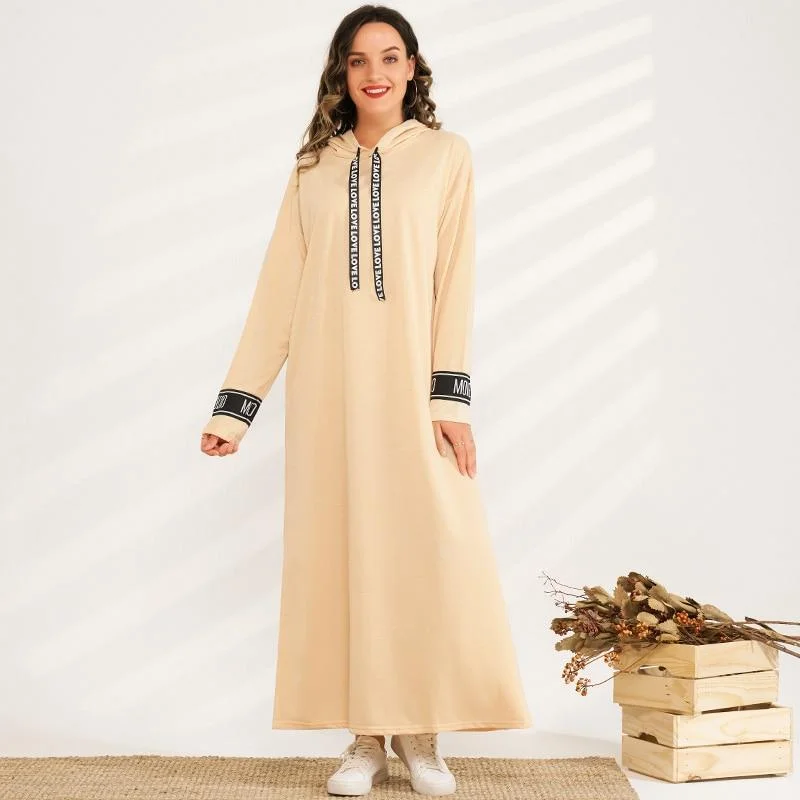 FashionSierra - Women Casual Dress Fashion Drawstring Long Sleeve Hooded Maxi Dresses Autumn Loose Dress Elegant Maxi Dress with Lace FashionSierra - Women Casual Dress Fashion Drawstring Long Sleeve Hooded Maxi Dresses Autumn Loose Dress Elegant Maxi Dress with Lace