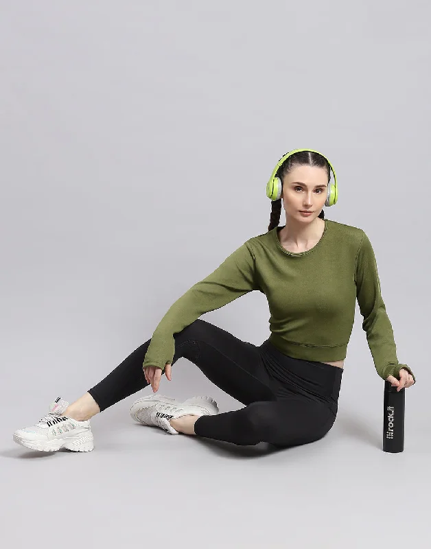 Women Green Solid Round Neck Full Sleeve Sweatshirt Hoodie with Illustration Artistic Creative Women Green Solid Round Neck Full Sleeve Sweatshirt Hoodie with Illustration Artistic Creative