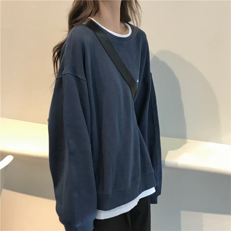Women Letter Print Loose Basic Long-Sleeved Sweatshirt Hoodie with Sequins Glamorous Eye-catching Women Letter Print Loose Basic Long-Sleeved Sweatshirt Hoodie with Sequins Glamorous Eye-catching