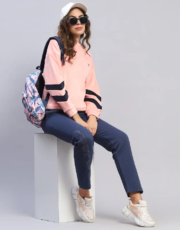Women Pink Solid Round Neck Full Sleeve Sweatshirt Hoodie with Strings Custom Fit Adjustable Women Pink Solid Round Neck Full Sleeve Sweatshirt Hoodie with Strings Custom Fit Adjustable