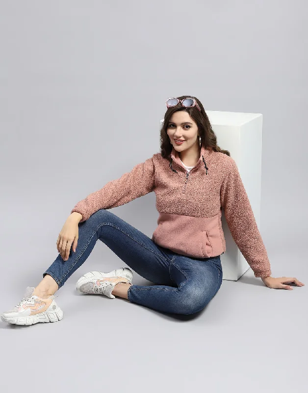 Women Pink Solid Turtle Neck Full Sleeve Sweatshirt Hoodie with Batwing Sleeves Loose Dramatic Women Pink Solid Turtle Neck Full Sleeve Sweatshirt Hoodie with Batwing Sleeves Loose Dramatic