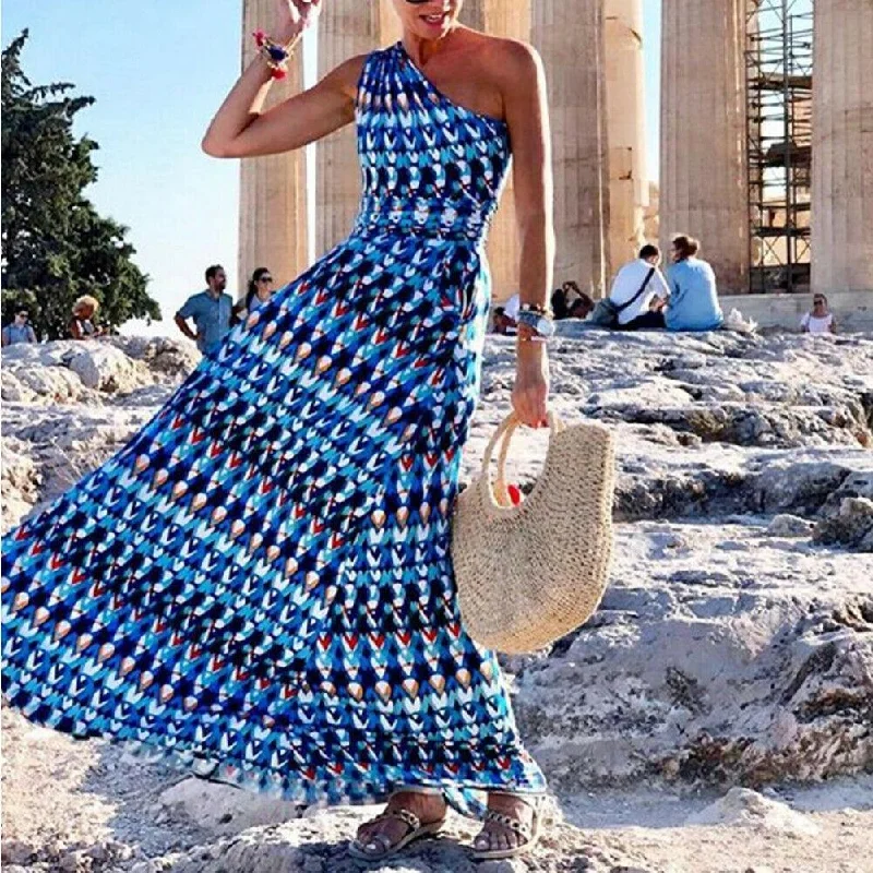 FashionSierra - Women Sleeveless One Shoulder Floral Boho Long Maxi Dress Summer Ladies Party Beach Split Maxi Dress Clothing Comfortable Fitted Maxi Dress FashionSierra - Women Sleeveless One Shoulder Floral Boho Long Maxi Dress Summer Ladies Party Beach Split Maxi Dress Clothing Comfortable Fitted Maxi Dress