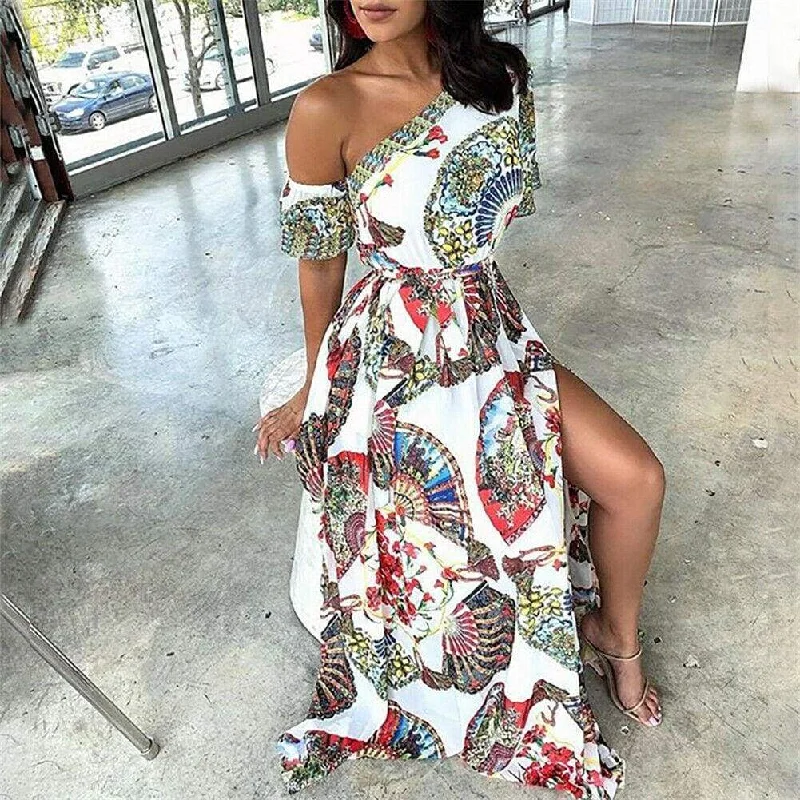 FashionSierra - Women's Boho Maxi Dress Fashion Ladies Casual One Shoulder Floral Holiday Summer Beach Evening Party Long Sundress Chic Sleeveless Maxi Dress FashionSierra - Women's Boho Maxi Dress Fashion Ladies Casual One Shoulder Floral Holiday Summer Beach Evening Party Long Sundress Chic Sleeveless Maxi Dress