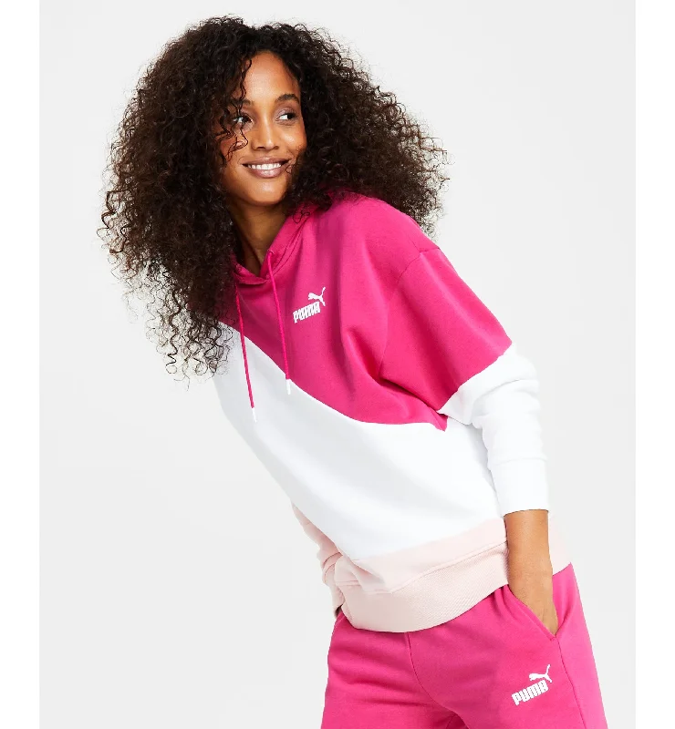 Women's Pink Swirl Long-Sleeve Hooded Fleece Sweatshirt Hoodie with Hem Patch Decorative Personalized Women's Pink Swirl Long-Sleeve Hooded Fleece Sweatshirt Hoodie with Hem Patch Decorative Personalized