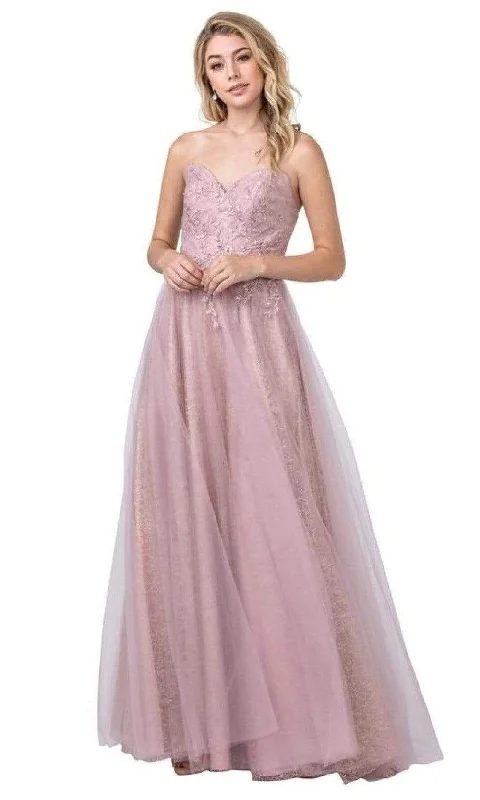 Aspeed Design - L2433 Sweetheart Embroidered A-Line Dress