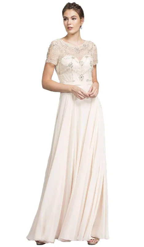 Aspeed Design - Lace Embellished Sheath Prom Dress