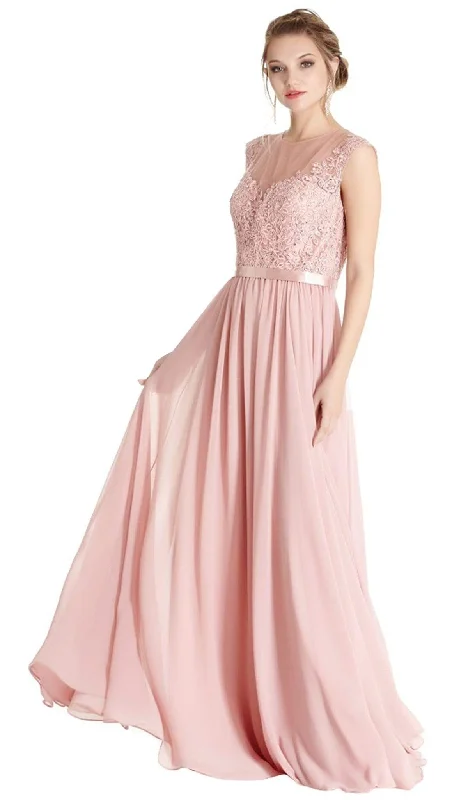 Aspeed Design - Lace Illusion Jewel Mother of Bride A-line Dress