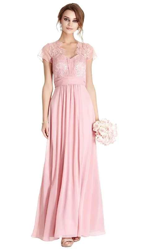 Aspeed Design - Lace Scalloped V-neck Mother of Bride Dress