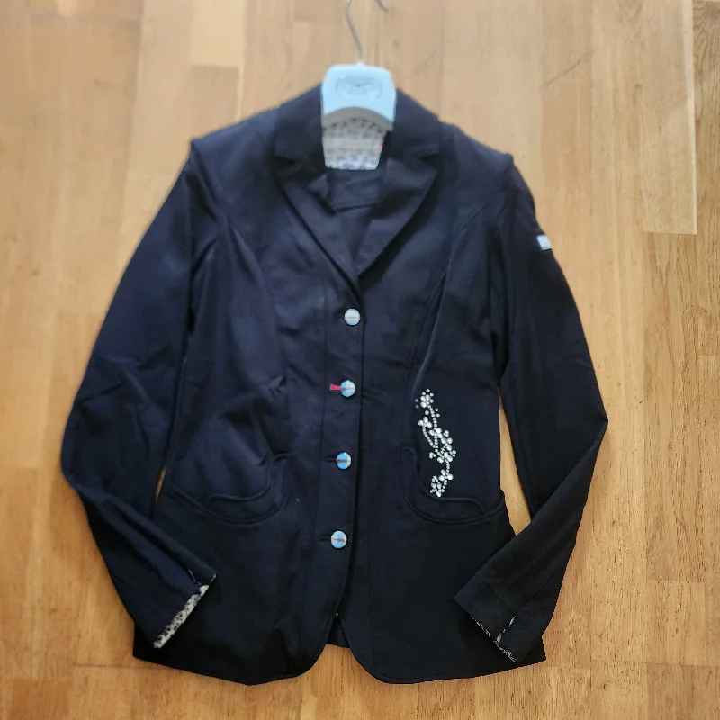 Animo black show jacket ladies size 10 (Italian size 42) Knit Fabric Woven Fabric Fleece Fabric Animo black show jacket ladies size 10 (Italian size 42) Knit Fabric Woven Fabric Fleece Fabric