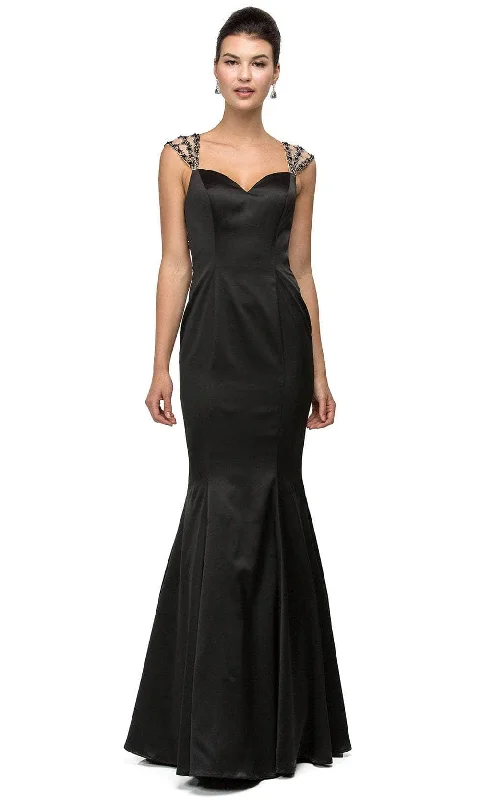 Dancing Queen 9454 - Sheer Scoop Back Mermaid Prom Gown