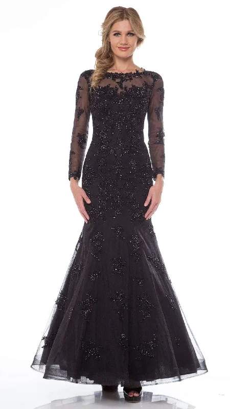 Glow by Colors - G665 Bedazzled Illusion Bateau Mermaid Dress