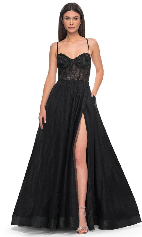 La Femme 32135 - Fishnet Bodice Prom Dress