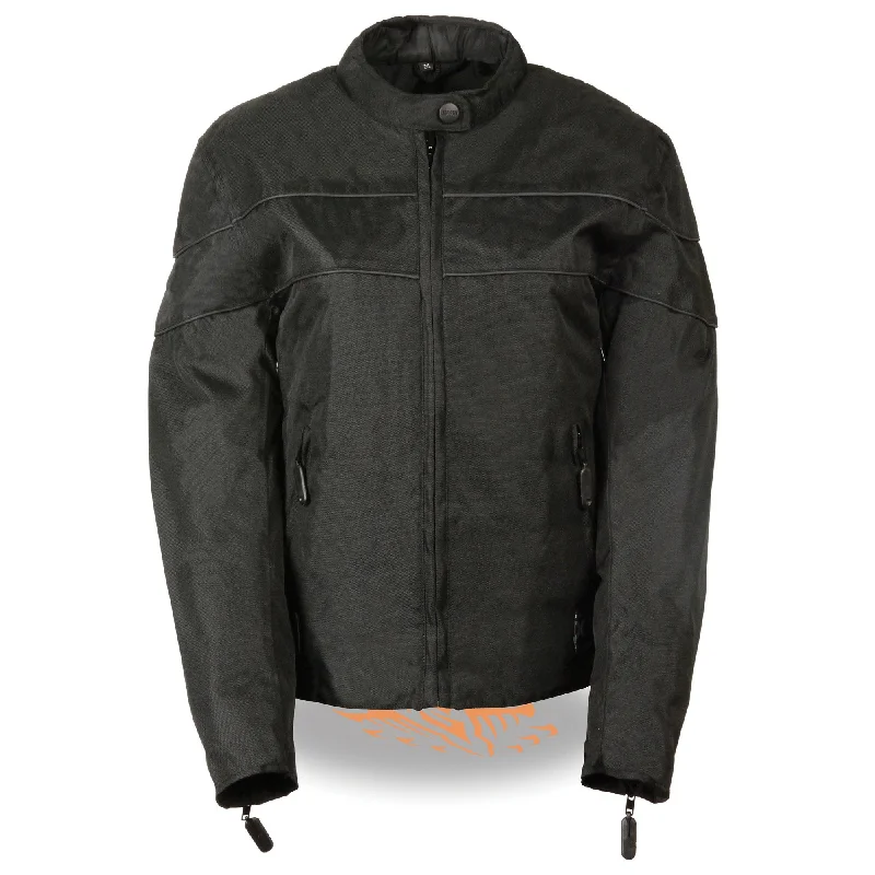Milwaukee Leather SH2261 Women's Black Textile Lightweight Motorcycle Jacket with Reflective Piping Denim Jacket Leather Jacket Suede Jacket Milwaukee Leather SH2261 Women's Black Textile Lightweight Motorcycle Jacket with Reflective Piping Denim Jacket Leather Jacket Suede Jacket
