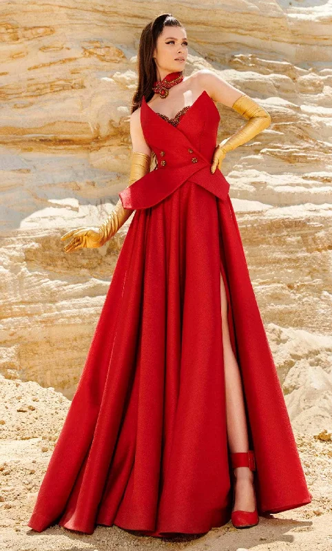 MNM Couture 2767 - Strapless Peplum Evening Gown