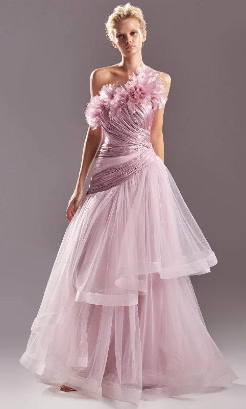 MNM COUTURE G1540 - Strapless Ruched Detail Prom Gown