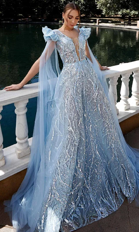 MNM Couture K3930 - Flutter Sleeve Evening Gown