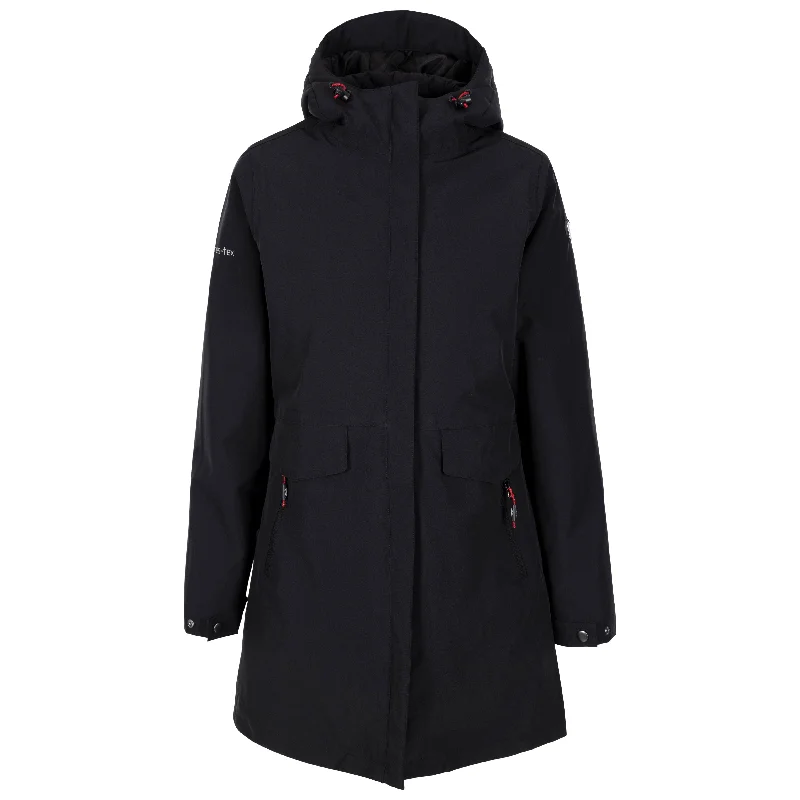 Modesty Womens Long Padded Waterproof Jacket in Black Belted Jacket Elasticated Jacket Padded Jacket Modesty Womens Long Padded Waterproof Jacket in Black Belted Jacket Elasticated Jacket Padded Jacket