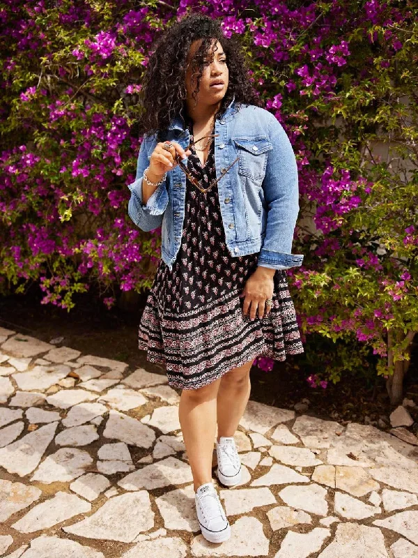 Only Carmakoma Carwespa Curvy Denim Jacket-DENIM BLUE A-Line Jacket Boat Neck Shawl Collar Only Carmakoma Carwespa Curvy Denim Jacket-DENIM BLUE A-Line Jacket Boat Neck Shawl Collar