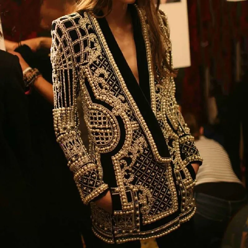 Padded Suit Jacket Bubble Bead Printing Women's Clothing Zippered Front Buttoned Front Snap Front Padded Suit Jacket Bubble Bead Printing Women's Clothing Zippered Front Buttoned Front Snap Front