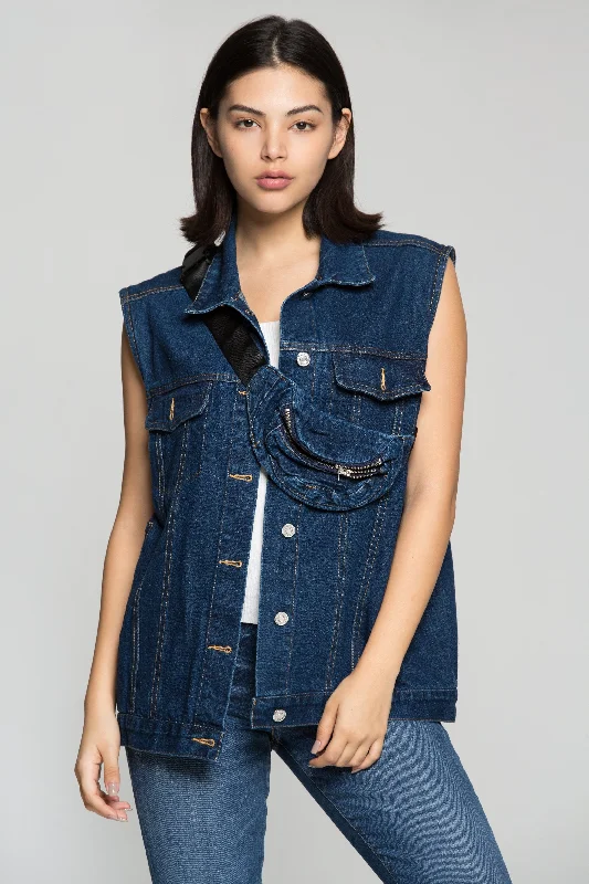 Prussian Blue Denim Jacket Vest with Belt Bag Satin Jacket Silk Jacket Chiffon Jacket Prussian Blue Denim Jacket Vest with Belt Bag Satin Jacket Silk Jacket Chiffon Jacket
