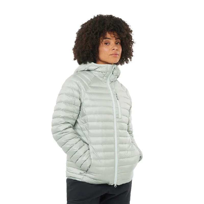 Women's Elixir Micro Down Hooded Jacket Zip Front Button Front Snap Front