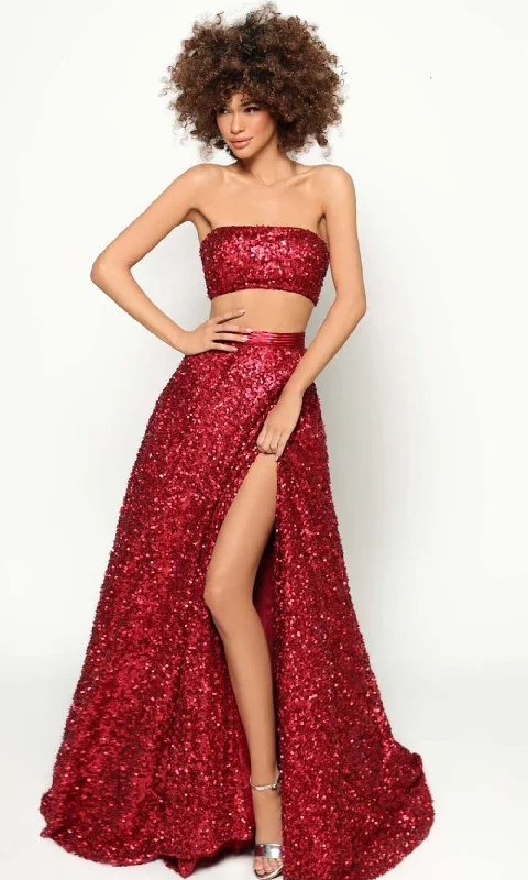 Tarik Ediz - 51177 Strapless Sequin Two Piece Gown