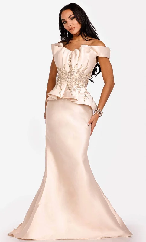 Terani Couture 231E0509 - Adorned Peplum Evening Gown