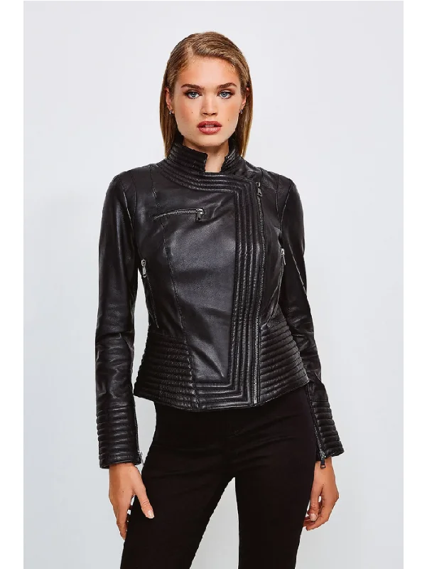 Women’s Sheepskin Black Leather Biker Jacket Lace Jacket Ribbed Jacket Sequined Jacket Women’s Sheepskin Black Leather Biker Jacket Lace Jacket Ribbed Jacket Sequined Jacket