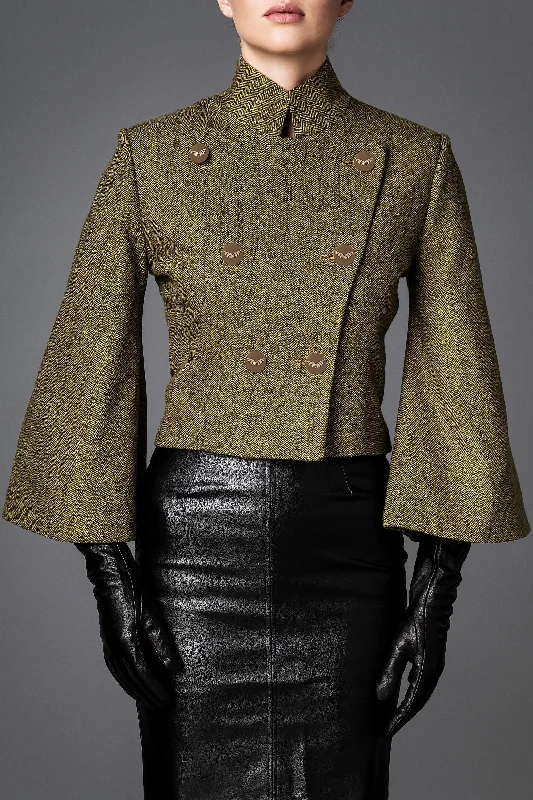 Women's Wool Jacket - Brilliance Yellow Plaid Jacket Tartan Jacket Houndstooth Jacket Women's Wool Jacket - Brilliance Yellow Plaid Jacket Tartan Jacket Houndstooth Jacket