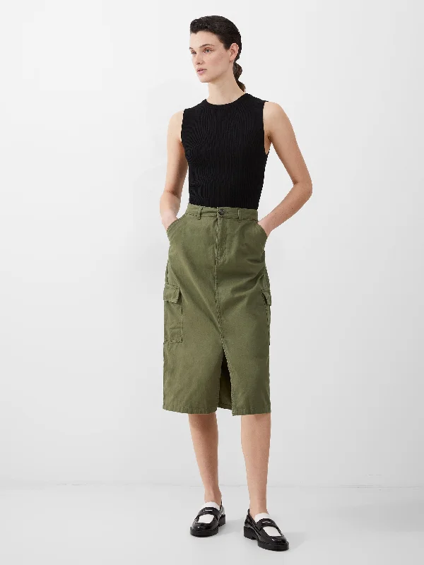 Cargo Midi Skirt leather skirt bold