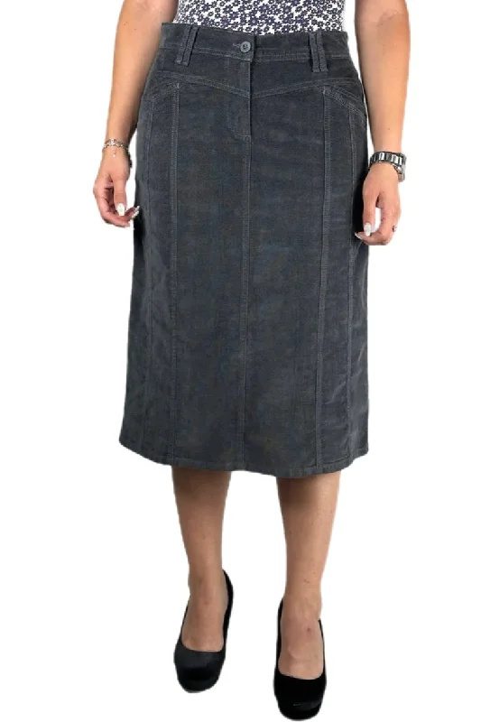 Twill Skirt 242-59D in Grey cashmere skirt soft