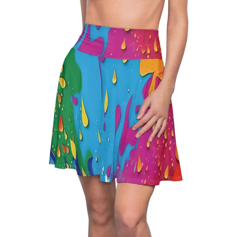 Unleash Style with the Dipaliz Splashed Paint Skater Skirt corduroy skirt textured