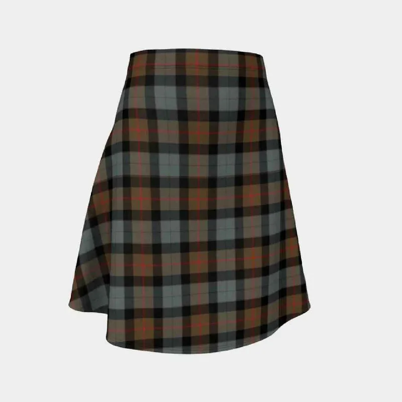 Gunn Weathered Tartan Flared Skirt wrap skirt elegant