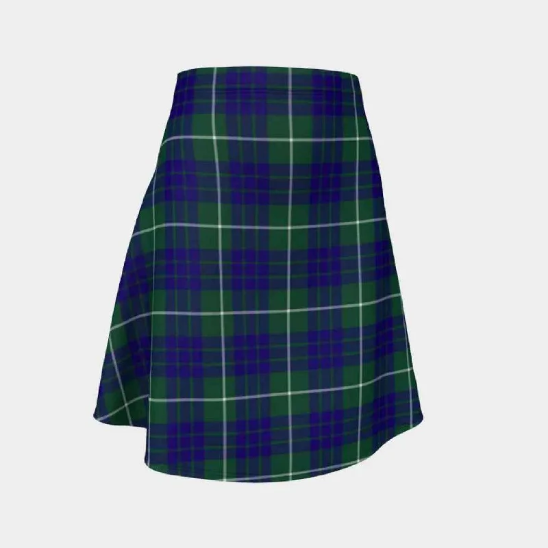 Hamilton Hunting Modern Tartan Flared Skirt ribbed skirt waist