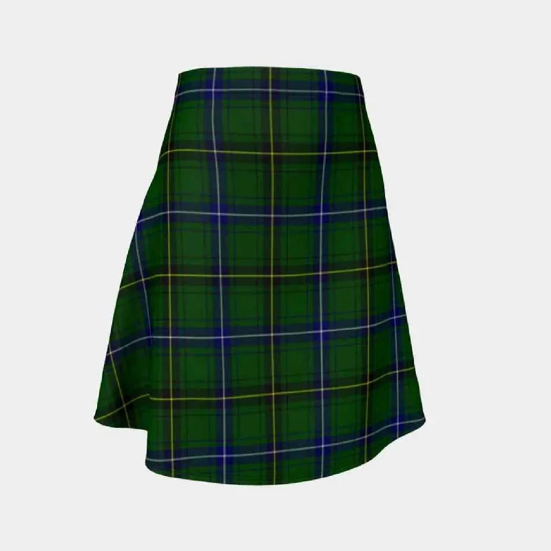 Henderson Modern Tartan Flared Skirt linen skirt light