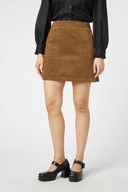 Jamie Cord Skirt zip skirt side