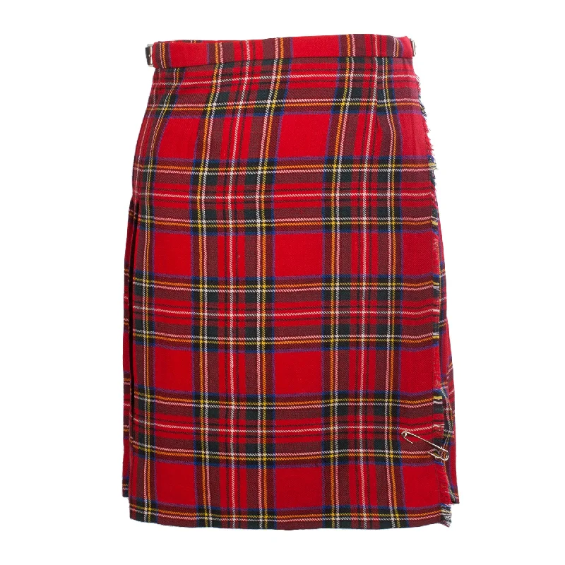 Ladies Knee Length Tartan Kilted Skirt Stewart Royal corduroy skirt durable