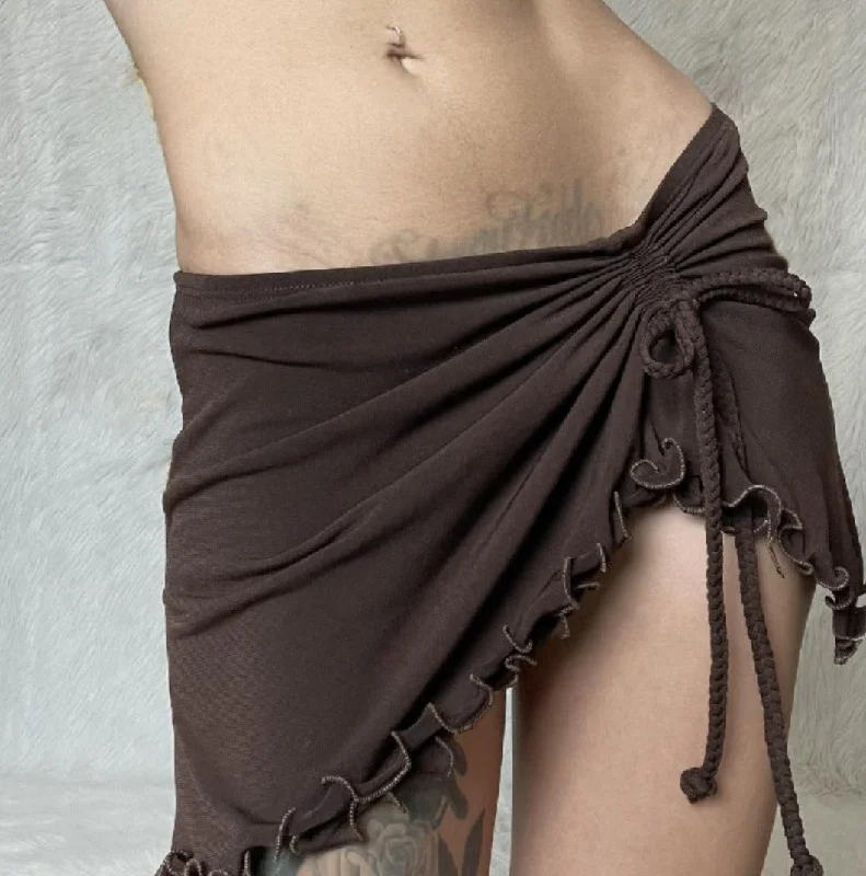 Miley Strappy Mini Skirt linen skirt breathable