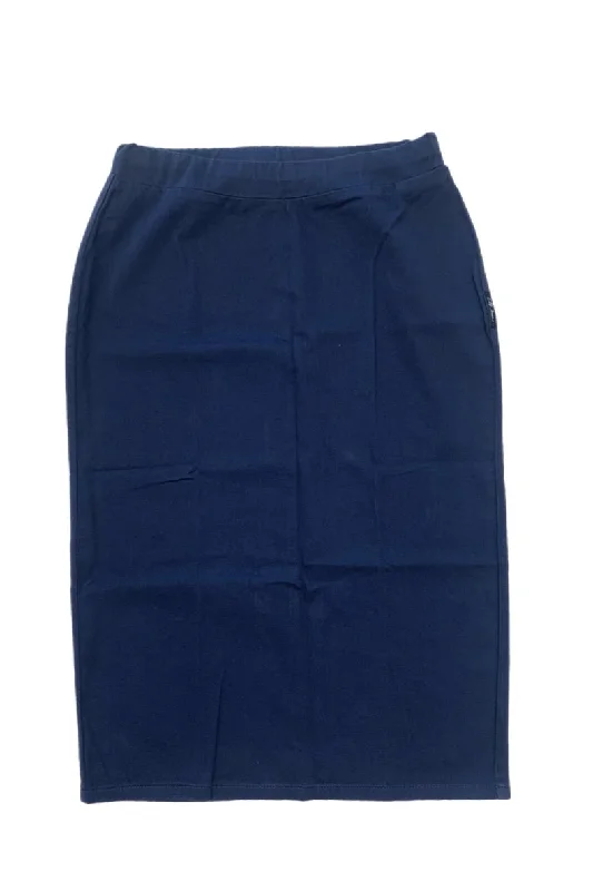 Plus Twill Blue Mock Denim Skirt 164-55F corduroy skirt cozy