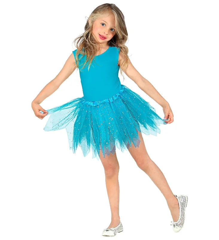 Sparkling Tutu Skirt Blue Kids lace skirt elegant