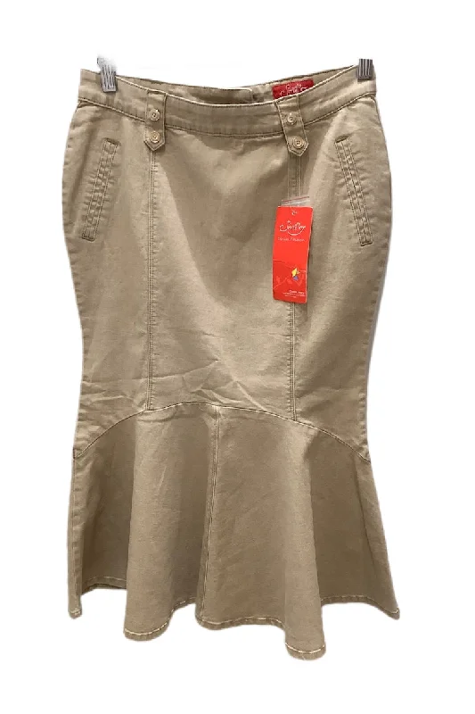 Style J Beige Flared Denim Skirt 11123 corduroy skirt cozy